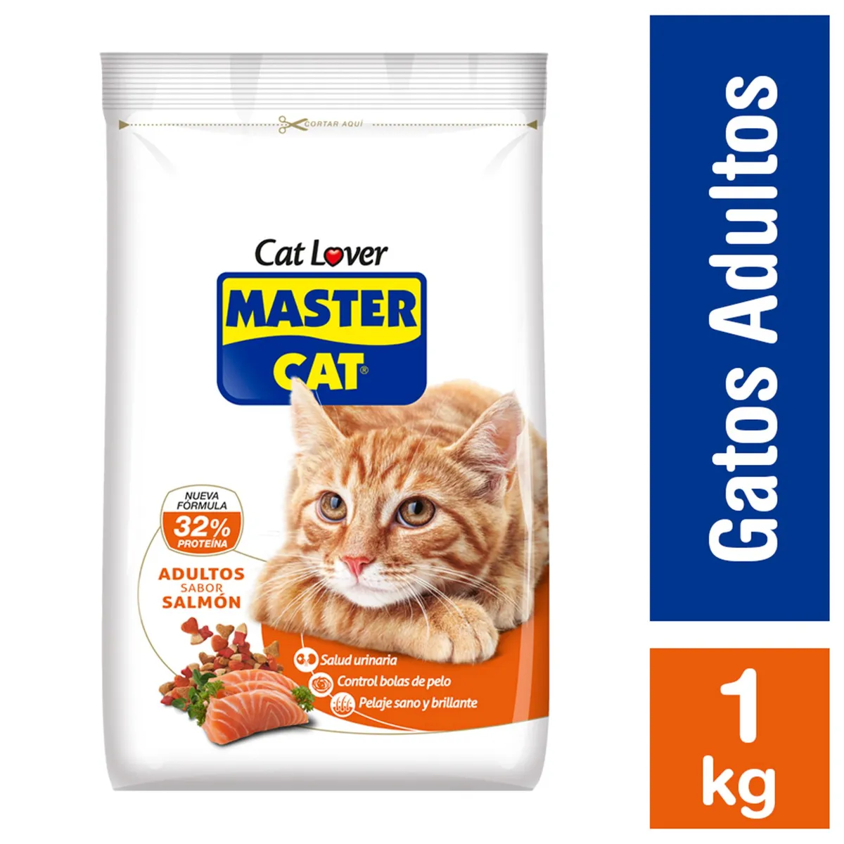 MASTER CAT - Alimento para Gato Adulto Salmón, sardina 1 kg