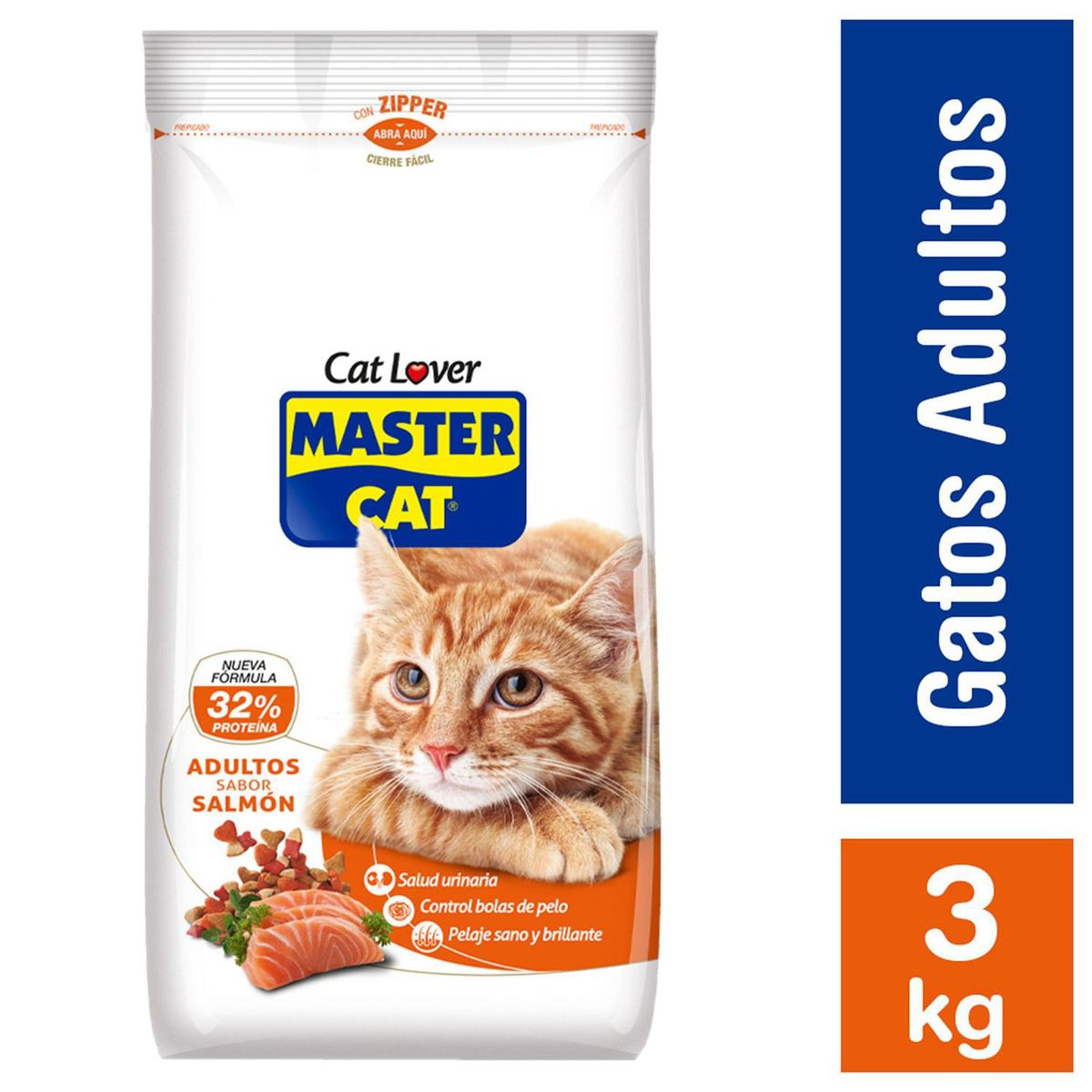 MASTER CAT - Alimento para Gato Adulto Salmón, sardina 3 kg