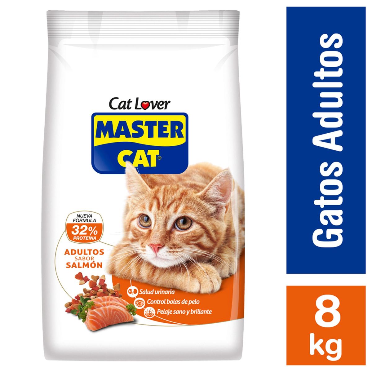 MASTER CAT - Alimento para Gato Adulto Salmón, sardina 8 kg