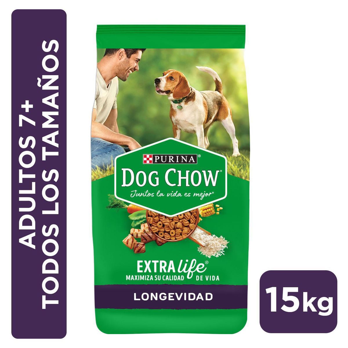 DOG CHOW - Alimento Seco para Perro Senior Carne y verduras 15 kg