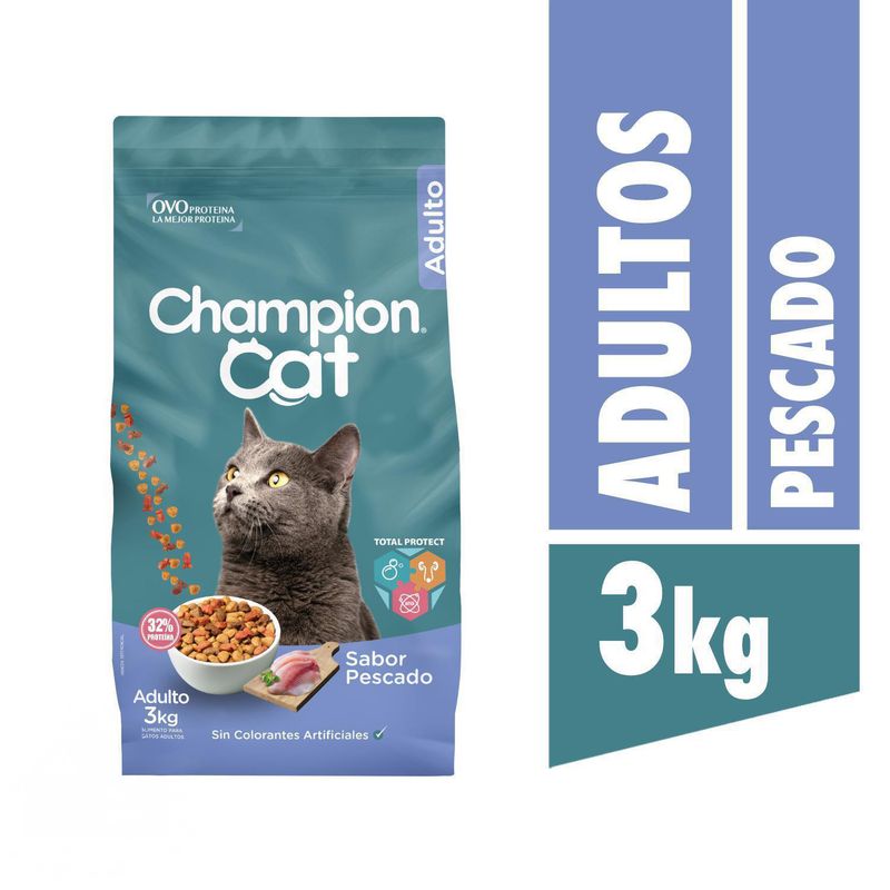 CHAMPION CAT - Alimento para Gato Adulto Pescado 3 kg