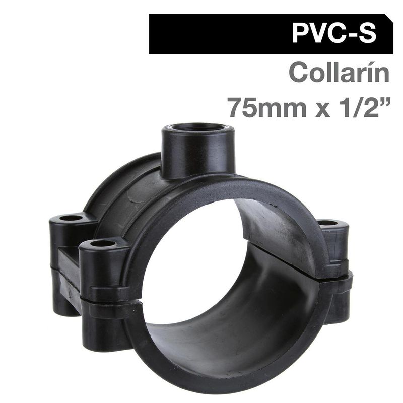 PALAPLAST - Collarín PVC-S 75mm x 1/2" Negro 1u