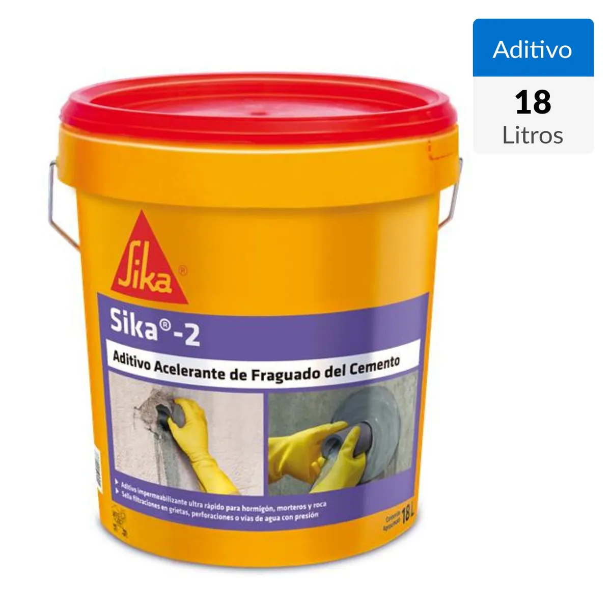 SIKA - Sika 2 Aditivo Acelerante de Fraguado del Cemento Tineta 18 l