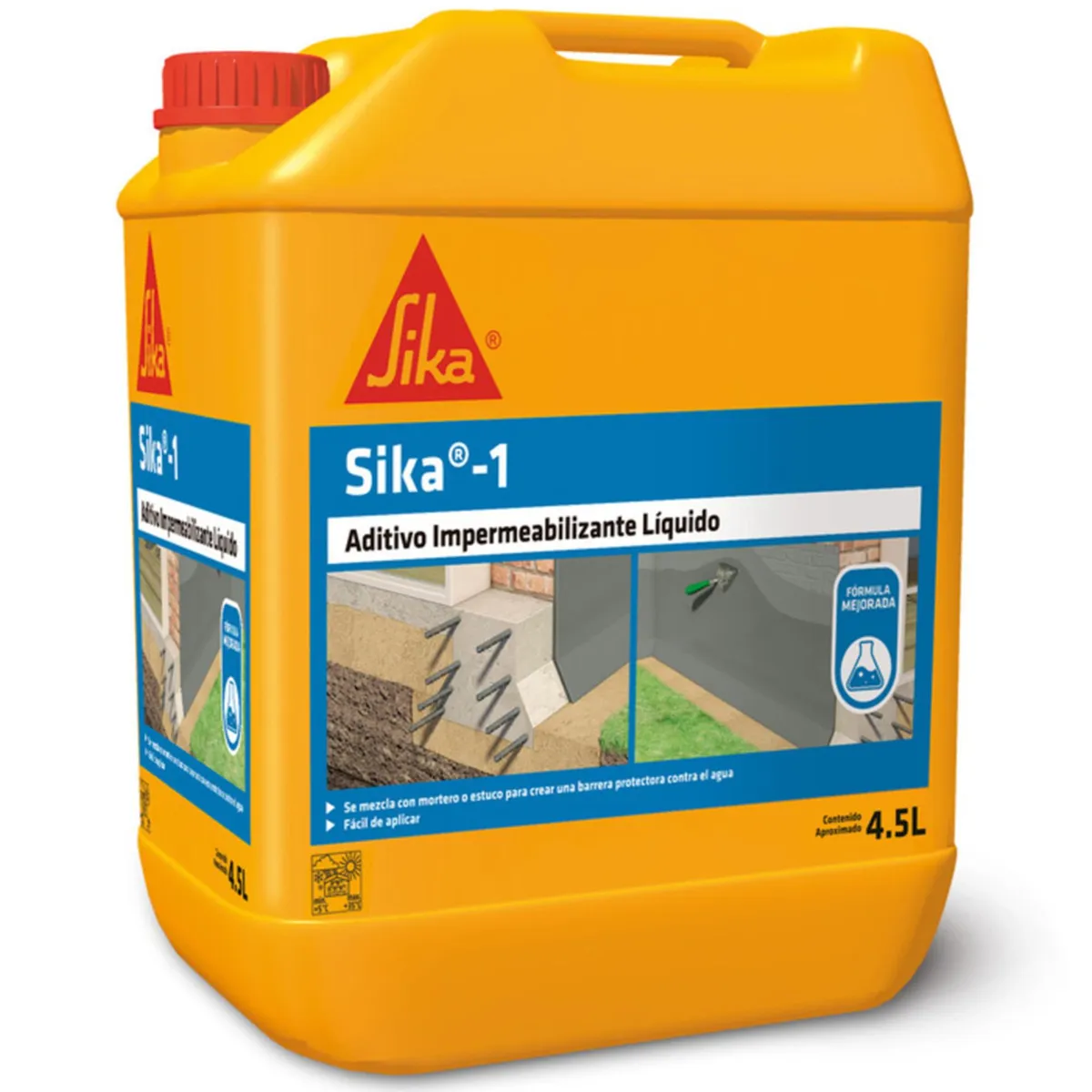 SIKA - Sika 1 Aditivo Impermeabilizante Líquido para Mezclas Cementicias Bidon 4,5 l