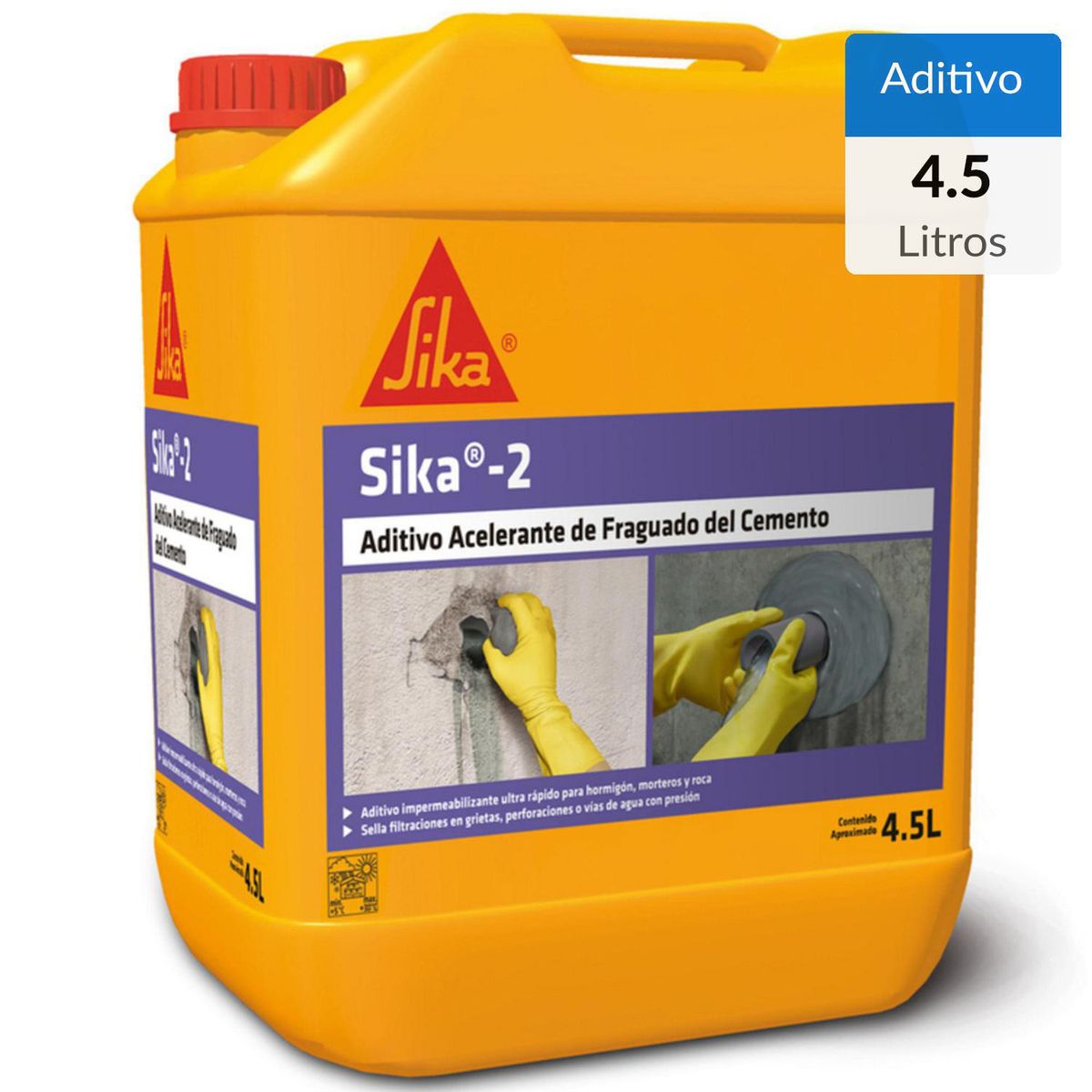 SIKA - Sika 2 Aditivo Acelerante de Fraguado del Cemento Bidon 4,5 l