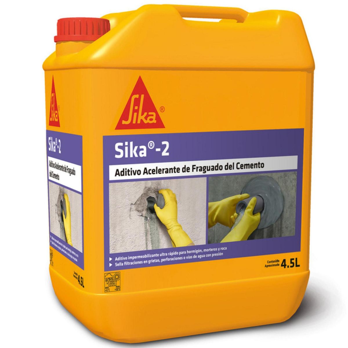 SIKA - Sika 2 Aditivo Acelerante de Fraguado del Cemento Bidon 4,5 l