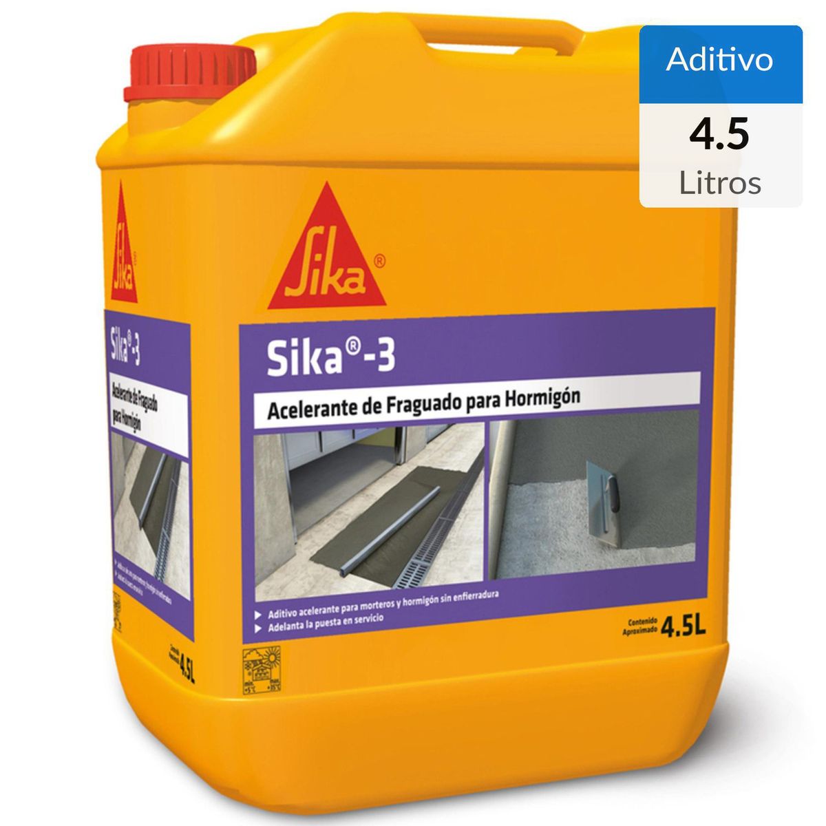 SIKA - Sika 3 Acelerante de Fraguado para Hormigón Bidon 4,5 l