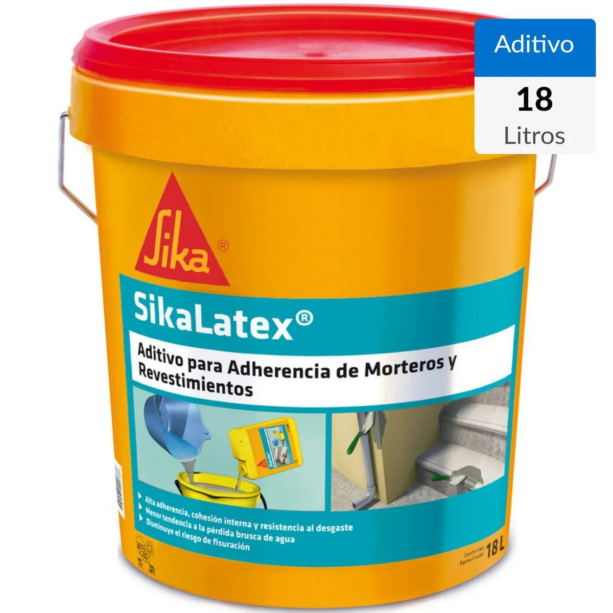 SIKA - Sika Latex Aditivo para Adherencia de Morteros y Revestimientos Tineta 18 l