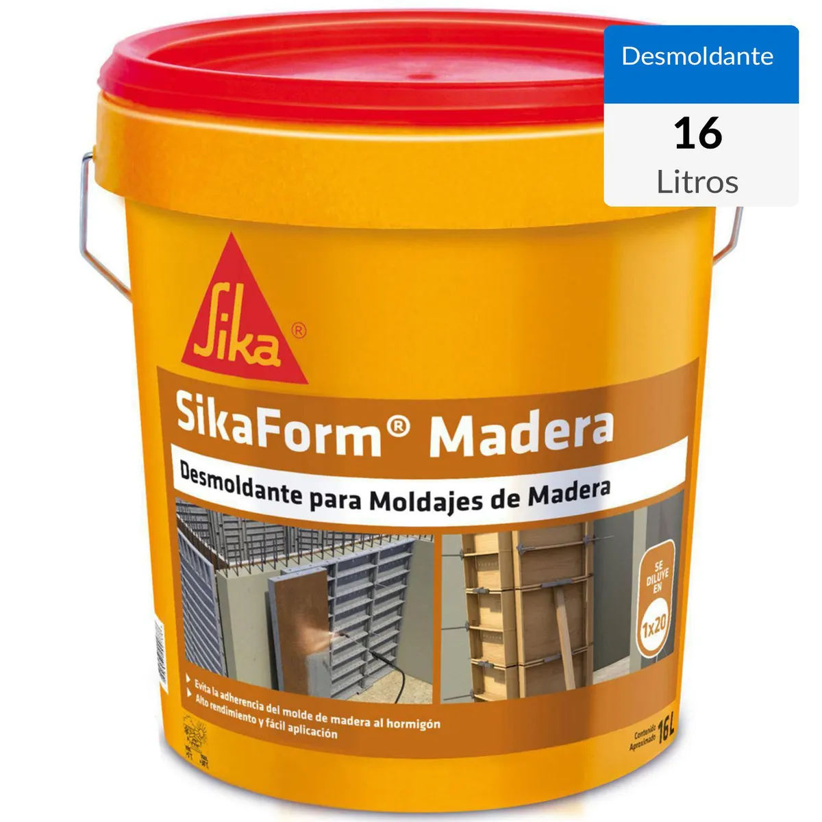 SIKA - Desmoldante Sikaform para Moldajes de Madera Tineta 16 l