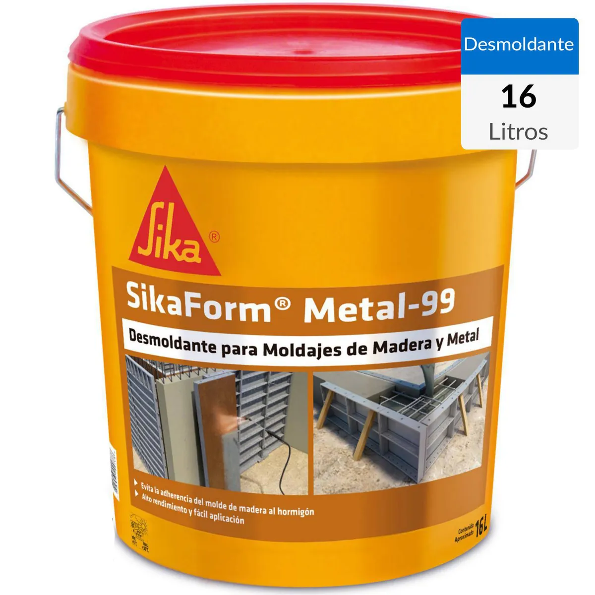 SIKA - Desmoldante Sikaform para Moldajes de Metal, Plásticos y Madera Tineta 16 l