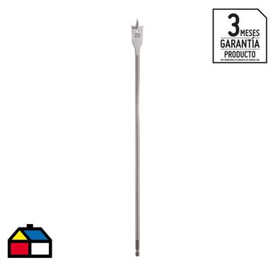 Broca extra larga paleta 20x400 mm centradora