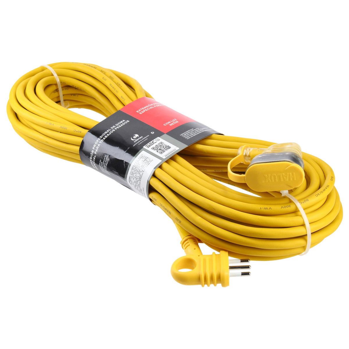 HALUX - Extensión Eléctrica Profesional 1 Toma(s) 20 m Amarillo