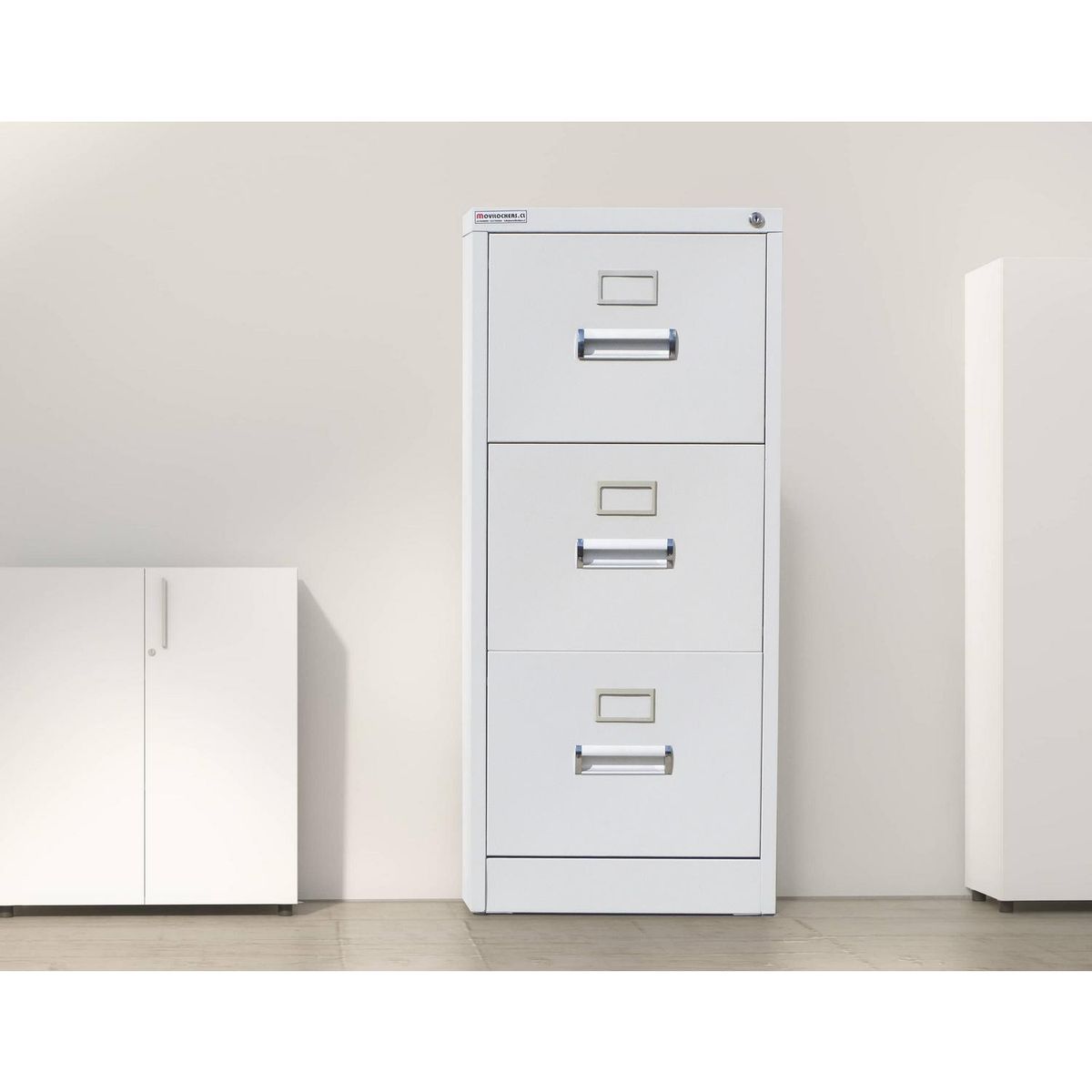 MOVILOCKERS - Mueble Archivador 3 Cajones Gris 102x46x60 cm