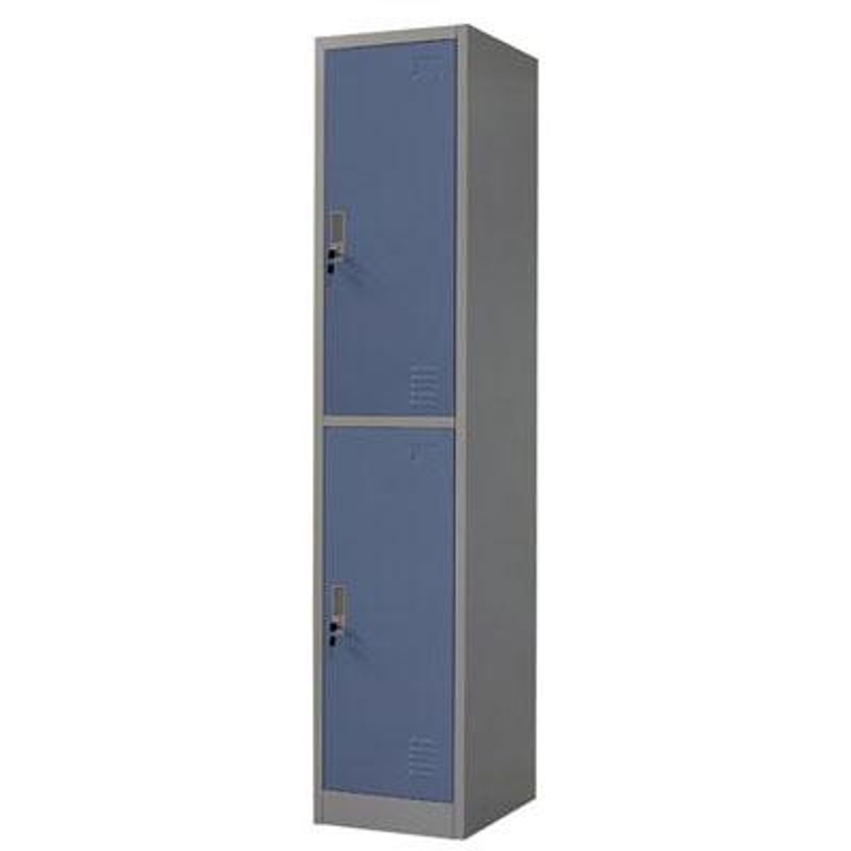 MOVILOCKERS - Locker de Oficina con Llave 2 Puerta(s) 2 Repisa(s) 38xx45 cm Gris/Azul