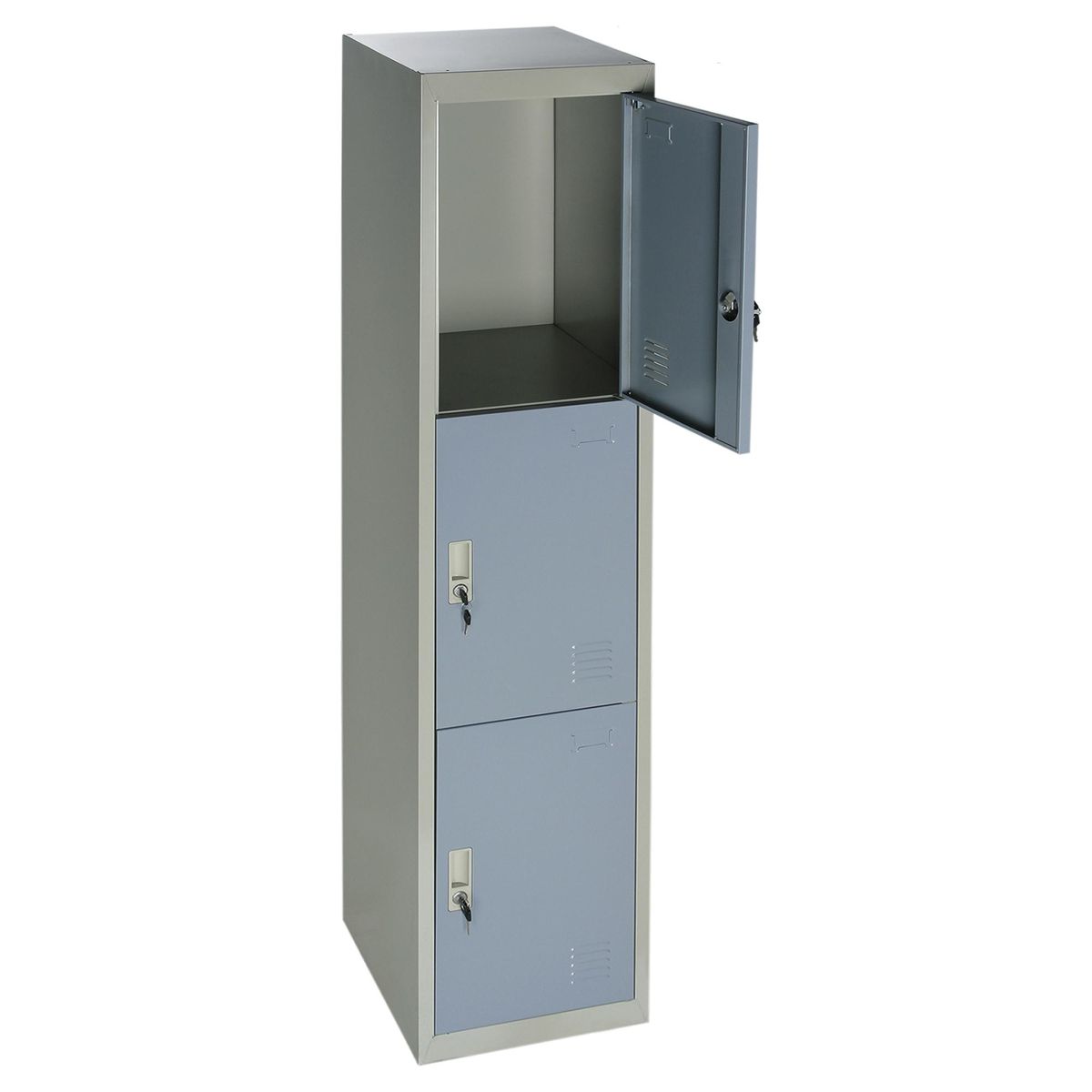 MOVILOCKERS - Locker de Oficina con Llave 3 Puerta(s) 38x180x45 cm Gris/Azul