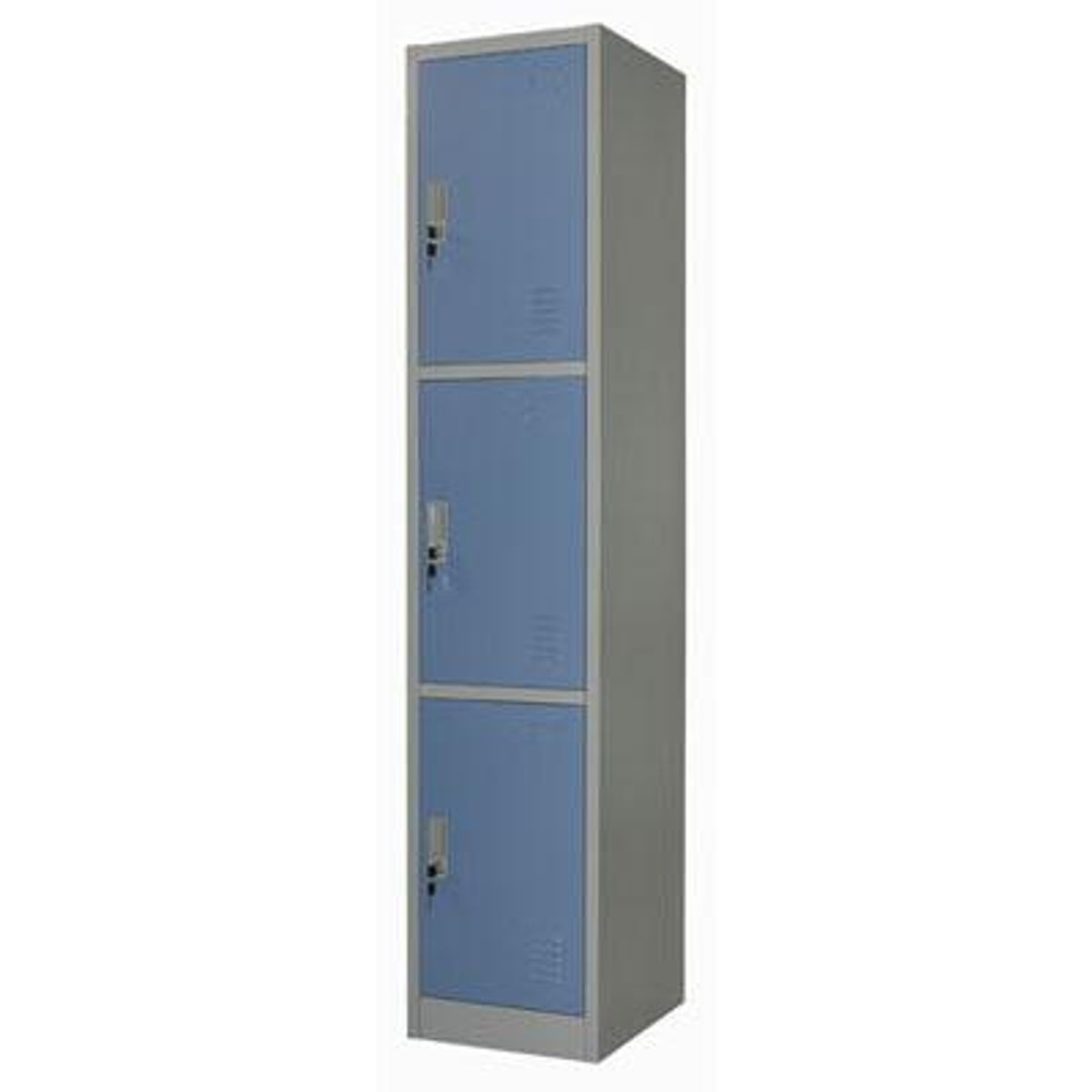 MOVILOCKERS - Locker de Oficina con Llave 3 Puerta(s) 38x180x45 cm Gris/Azul