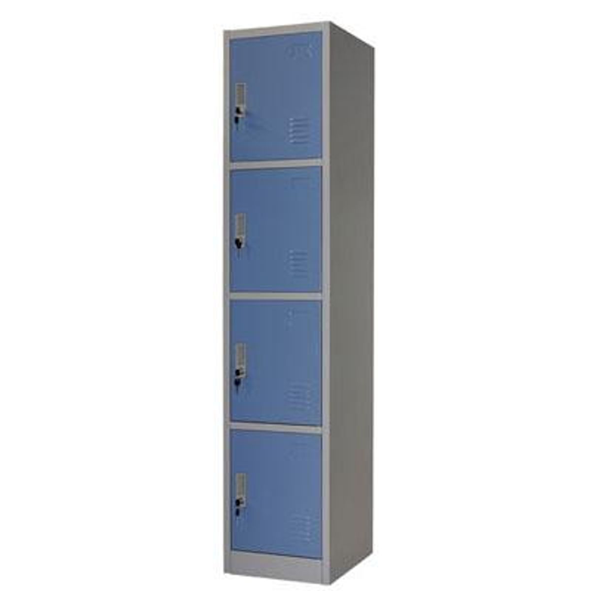 MOVILOCKERS - Locker de Oficina con Llave 4 Puerta(s) 38x180x45 cm Gris/Azul