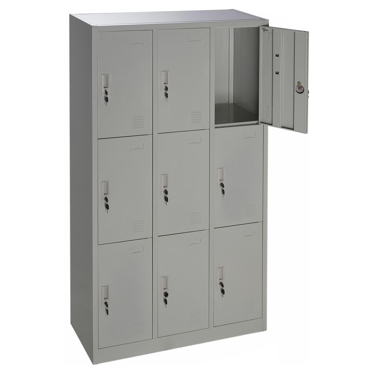 MOVILOCKERS - Locker de Oficina con Llave 9 Puerta(s) 90x180x40 cm Gris