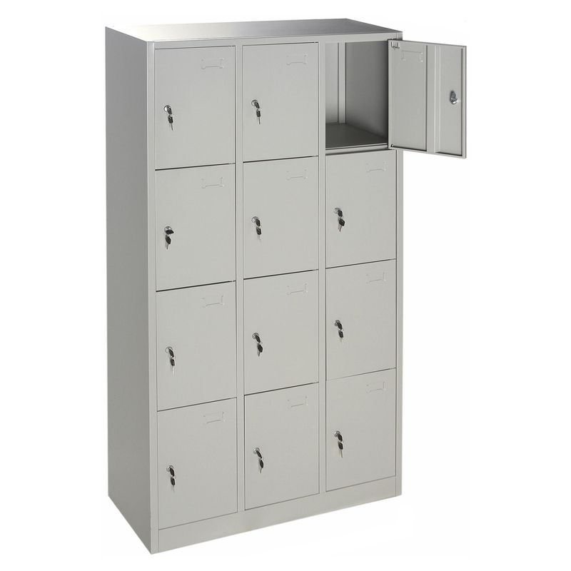 MOVILOCKERS - Locker de Oficina con Llave 12 Puerta(s) 92,5x180x40 cm Gris