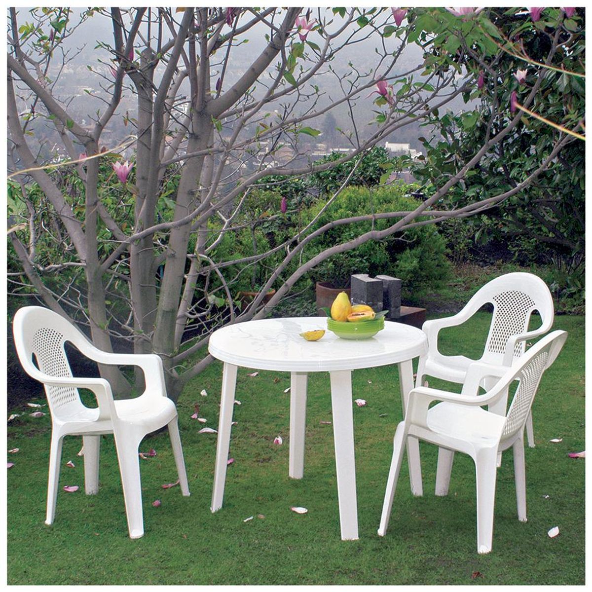 WENCO - Mesa Resina Redonda Polipropileno 90x72x90 Blanco