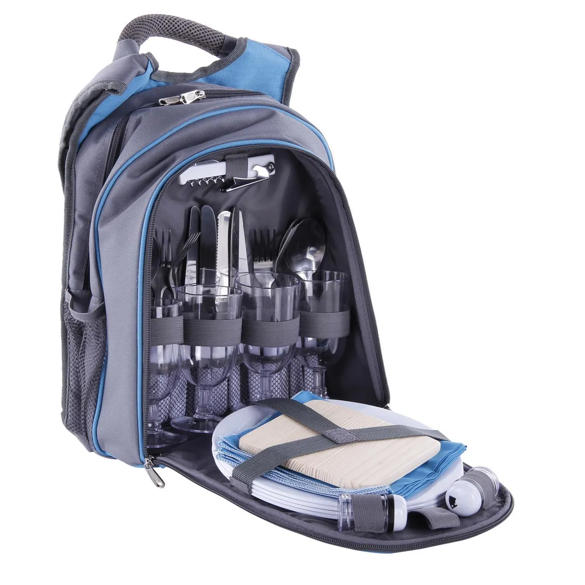 KLIMBER - Cooler Mochila con Accesorios 9 l Gris/ Celeste