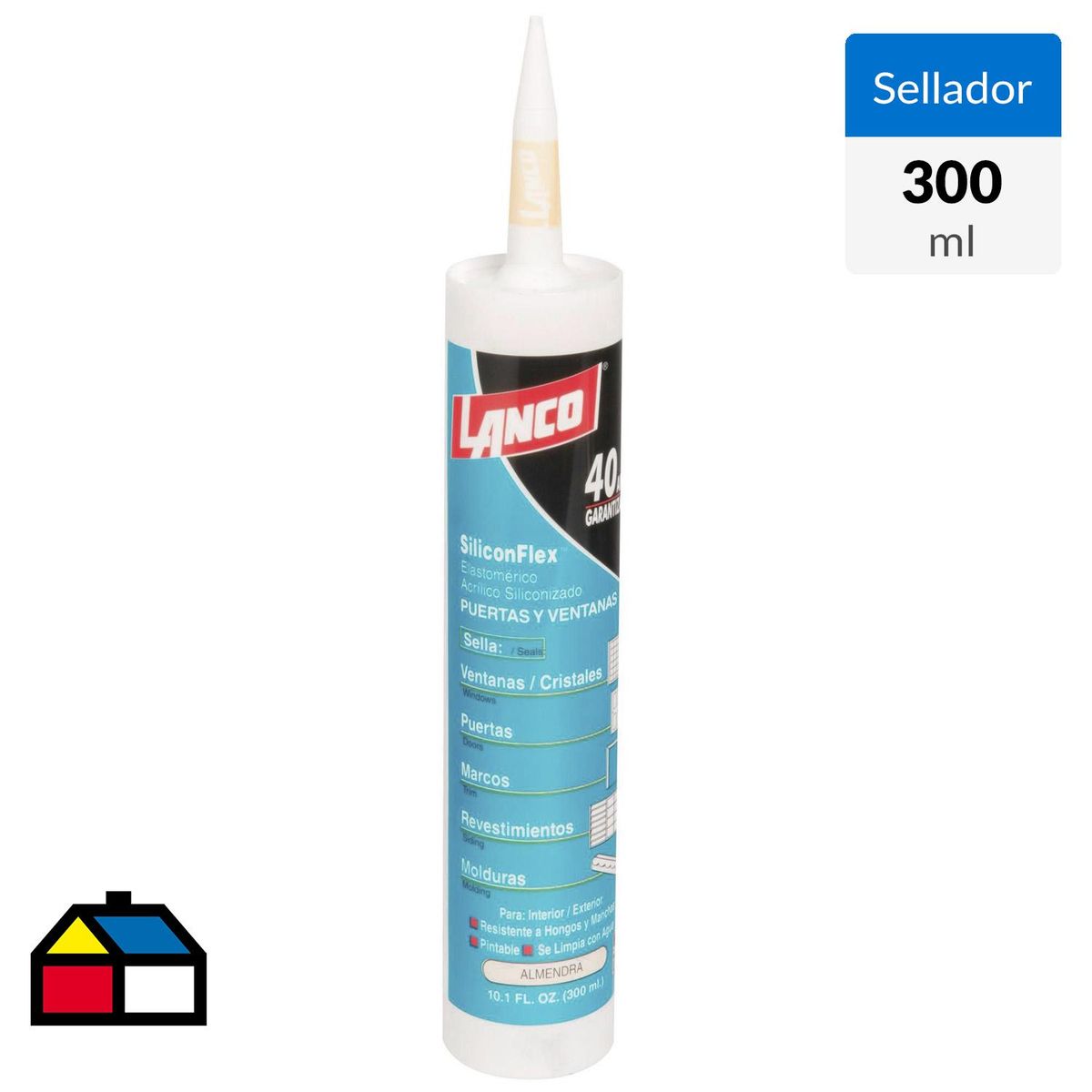 LANCO - Sellador Lanco Negro 300 ml Multiuso con Fungicida y Filtro Solar