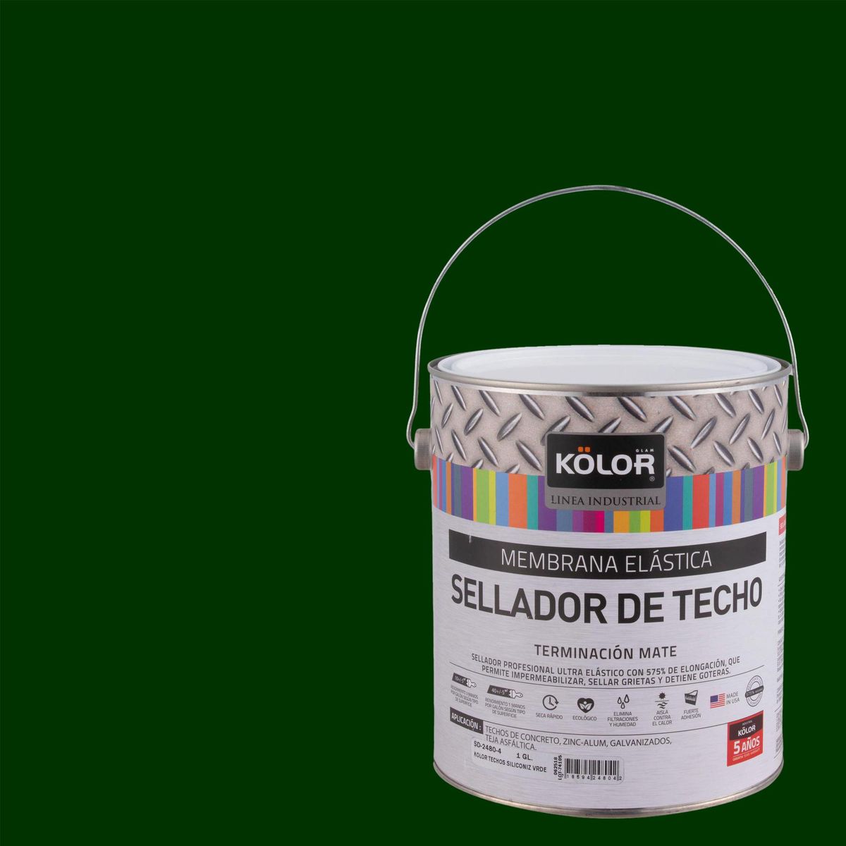 KOLOR - Sellador para Techo Lata 1 galón(es) Satinado Verde