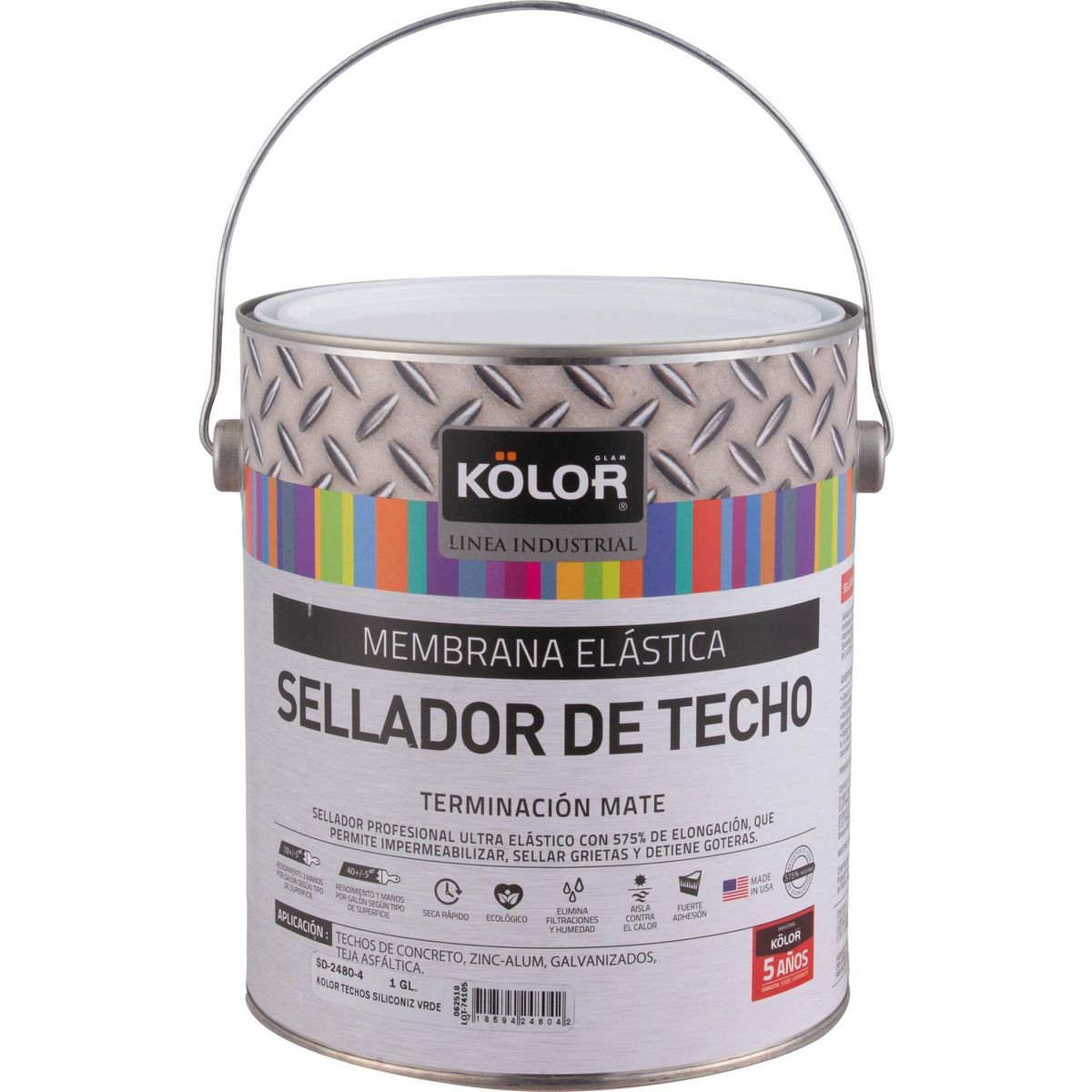 KOLOR - Sellador para Techo Lata 1 galón(es) Satinado Verde