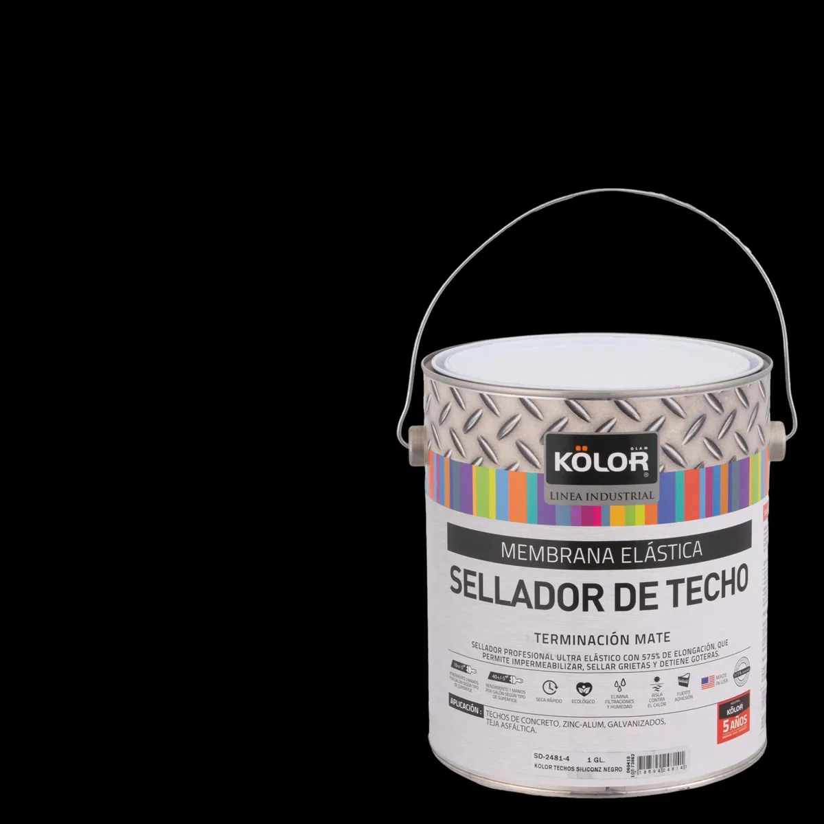 KOLOR - Sellador para Techo Lata 1 galón(es) Satinado Negro