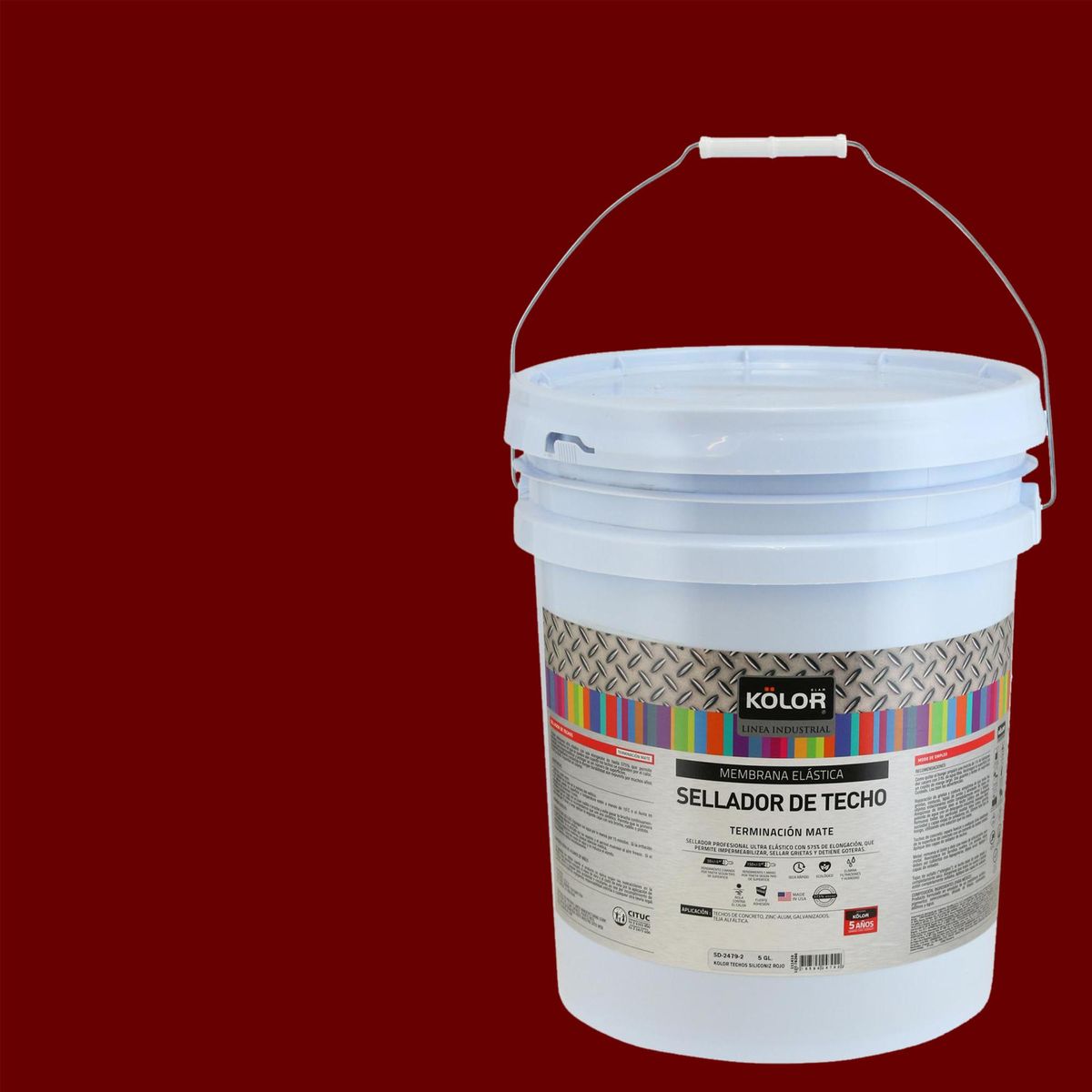 KOLOR - Sellador para Techo Tineta 5 galón(es) Satinado Rojo