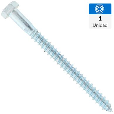 Tirafondo hexagonal zincado brillante 3/8