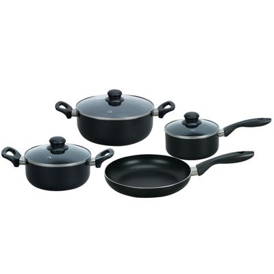 Imagen 2 del producto Batería de cocina 7 Piezas Aluminio Antiadherente Negro