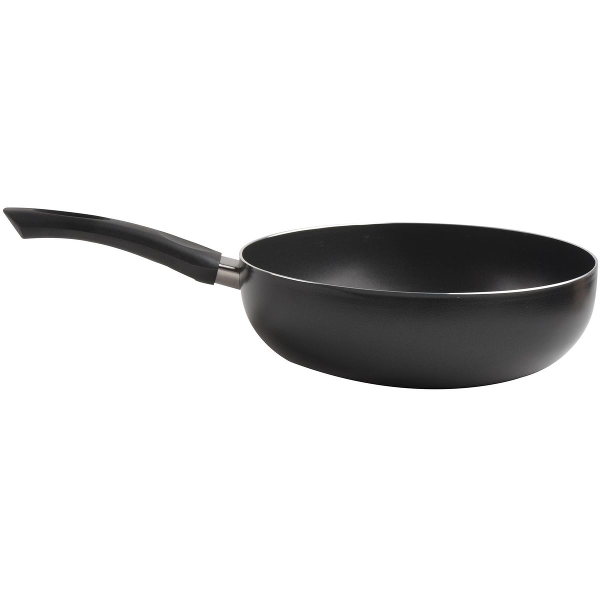 CASA BONITA - Wok Antiadherente 28 cm 1 Piezas Acero inoxidable Negro