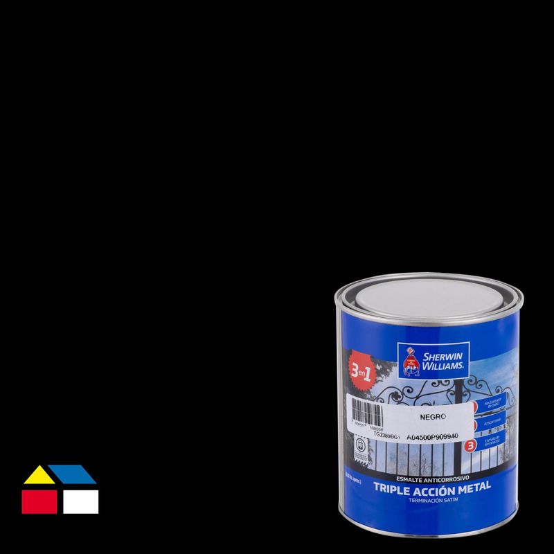 SHERWIN WILLIAMS - Anticorrosivo satinado 1/4 gl negro
