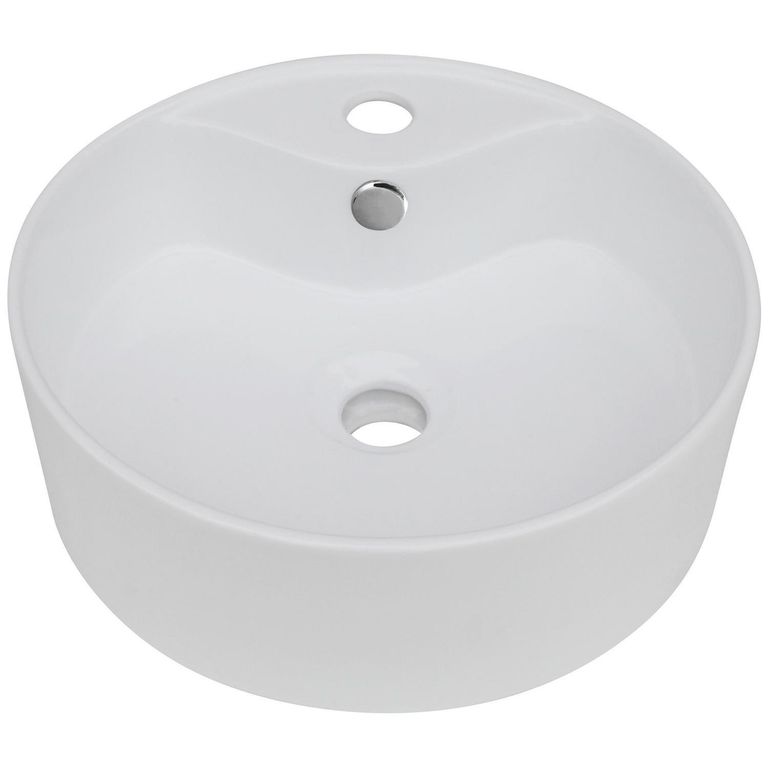 Lavamanos Forma Redonda Loza 38x14x38 cm Blanco