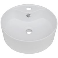 Lavamanos Forma Redonda Loza 38x14x38 cm Blanco