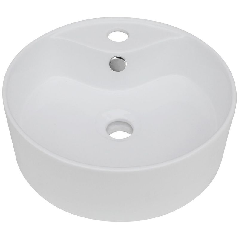 SENSI DACQUA - Lavamanos Forma Redonda Loza 38x14x38 cm Blanco