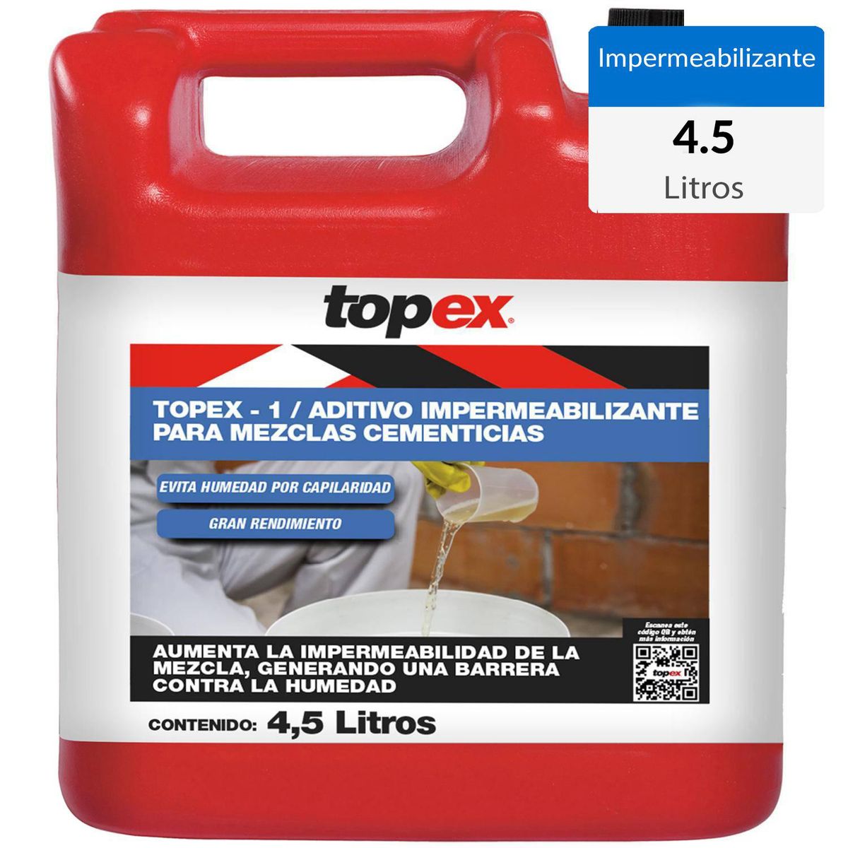 TOPEX - Bidón de 4.5L Impermeabilizante para estructuras de hormigón Topex 1