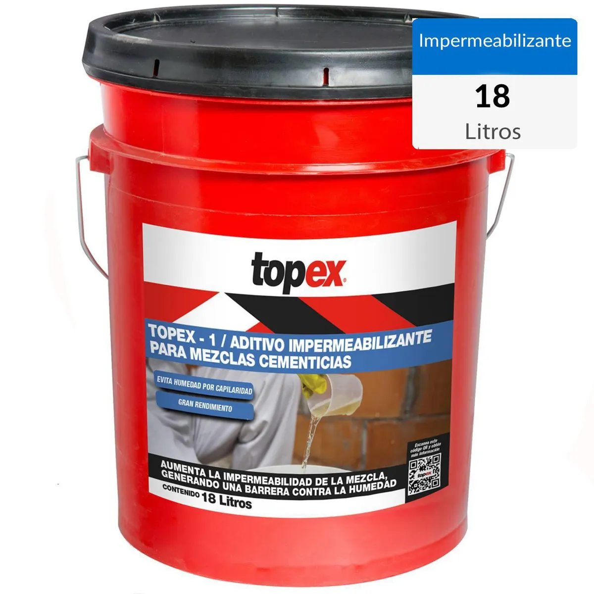 TOPEX - Tineta de 18L Impermeabilizante para estructuras de hormigón Topex 1