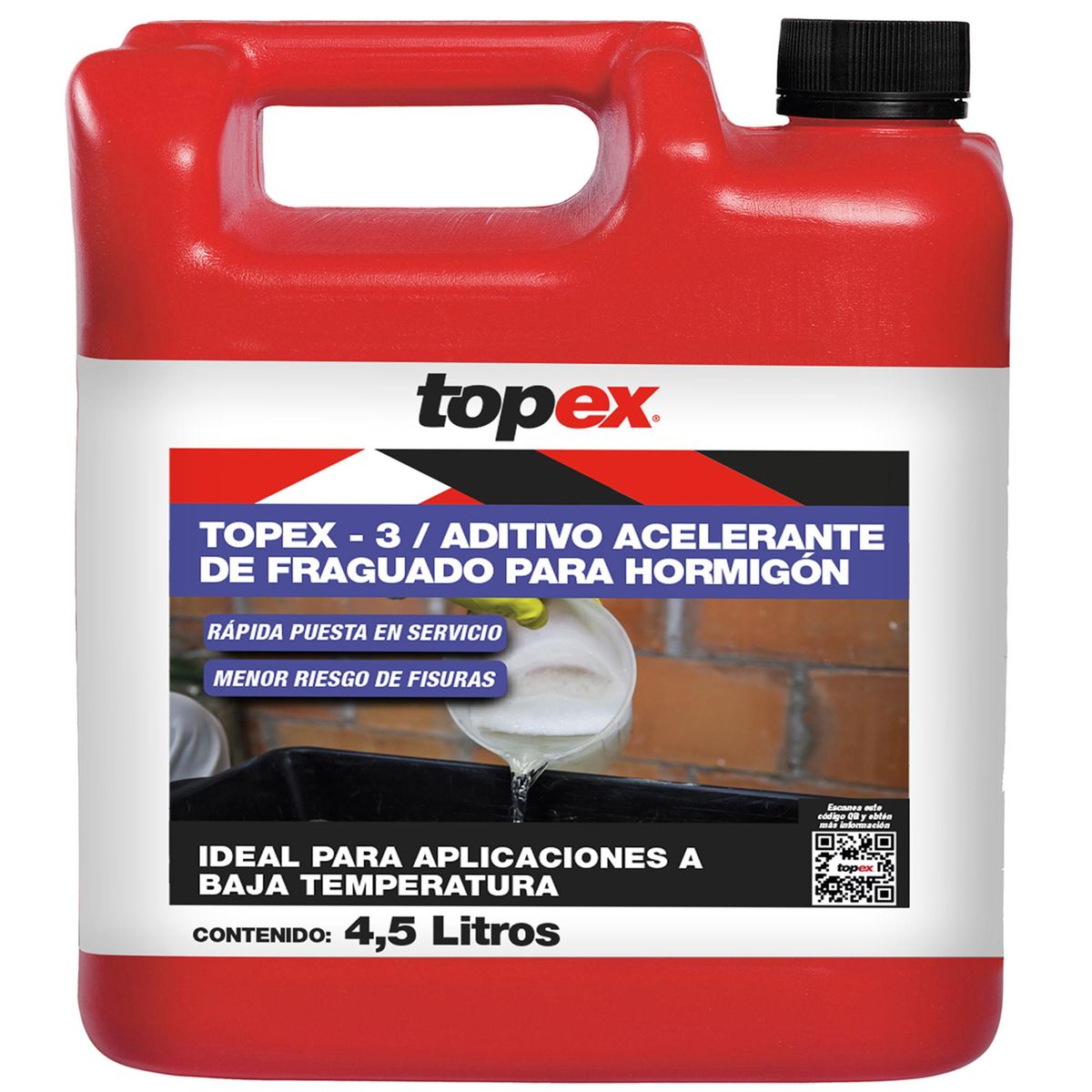 TOPEX - Bidón de 4.5 lt Acelerante controlado de fraguado Topex 3