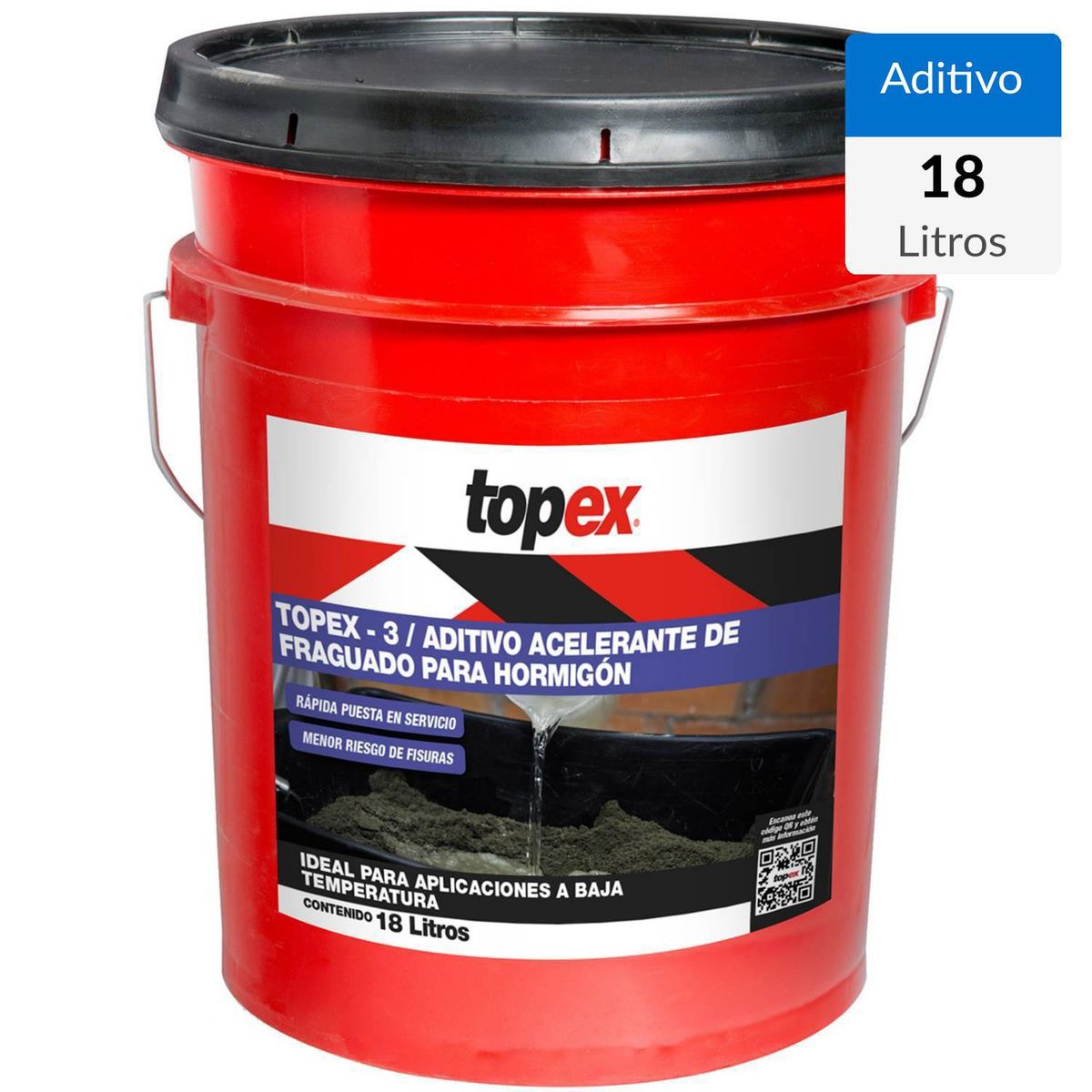 TOPEX - Tineta de 18 lt Acelerante controlado de fraguado Topex 3