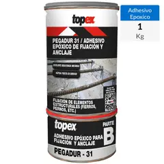 TOPEX - Juego (A+B) 1 kg Pegadur 31 Adhesivo epóxico para anclajes y uniones