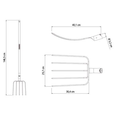 Imagen 2 del producto Horqueta Curva Jardín Mango Largo 5 Dientes