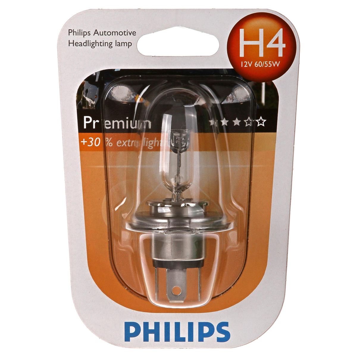 PHILIPS - Ampolleta Halógena Philips 60/55w H4 Premium para Automóvil 12v