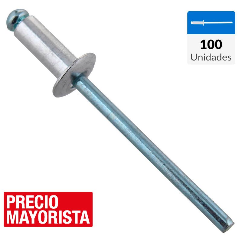 MAMUT - Remache tipo pop 4x12 mm 100 unidades