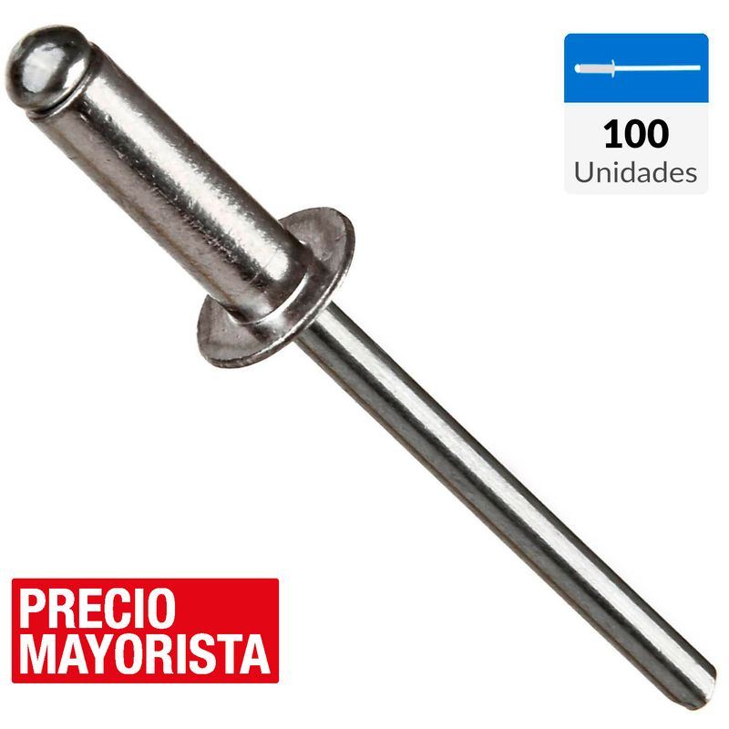 MAMUT - Remache tipo pop 4,8x12 mm 100 unidades