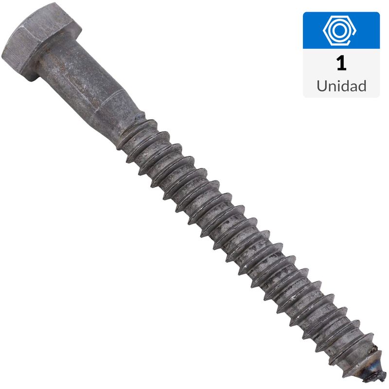 FIXSER - Tornillo Tirafondo Cabeza Hexagonal Madera 4-1/2 " 1/2 " 1 Unidades