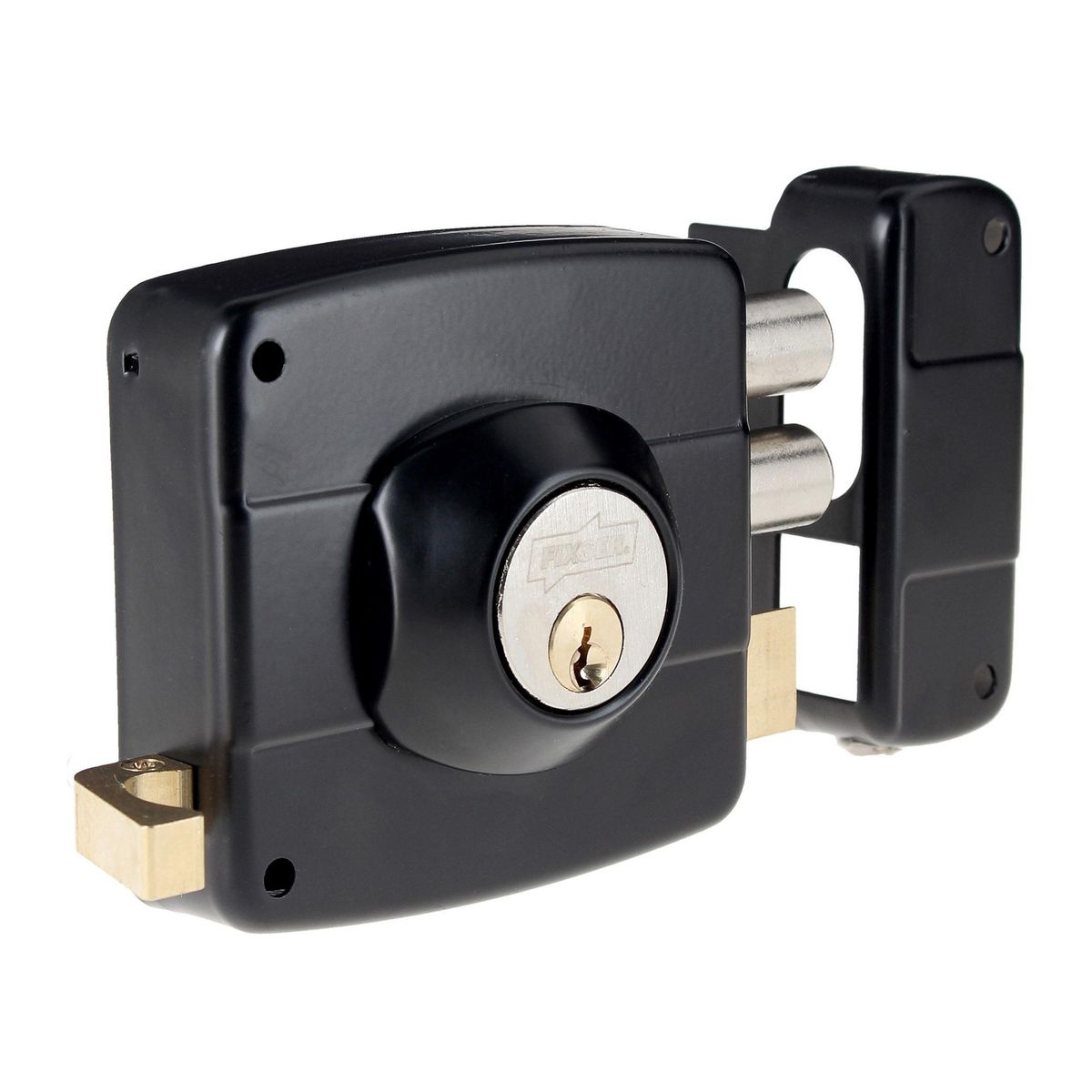 FIXSER - Cerradura sobreponer R-110 negra con caja