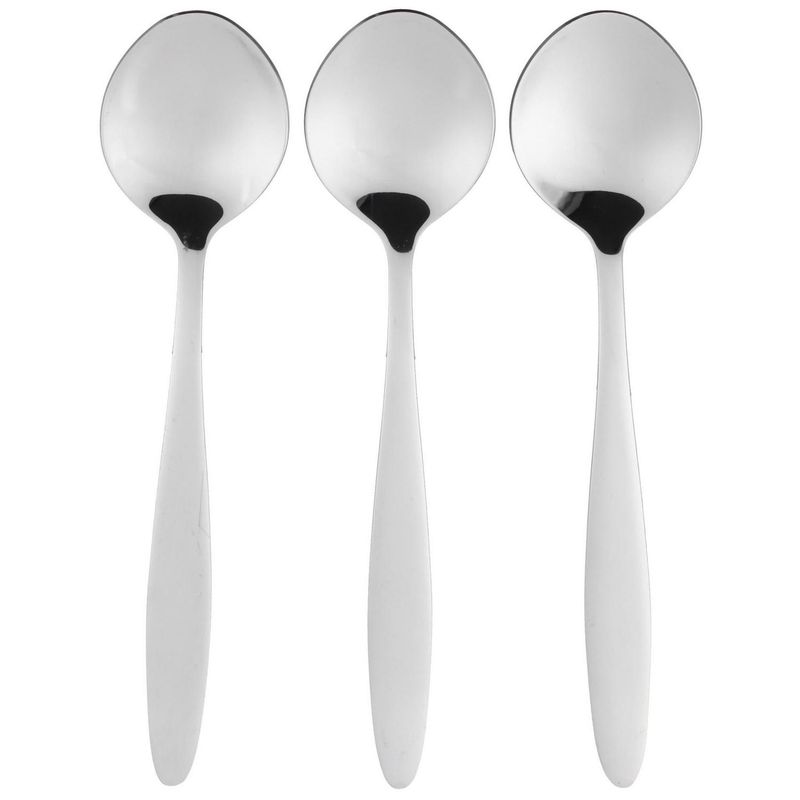 JUST HOME COLLECTION - Set de cucharas para postre acero inoxidable 3 unidades plateado