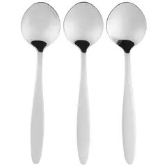 JUST HOME COLLECTION - Set de cucharas para postre acero inoxidable 3 unidades plateado